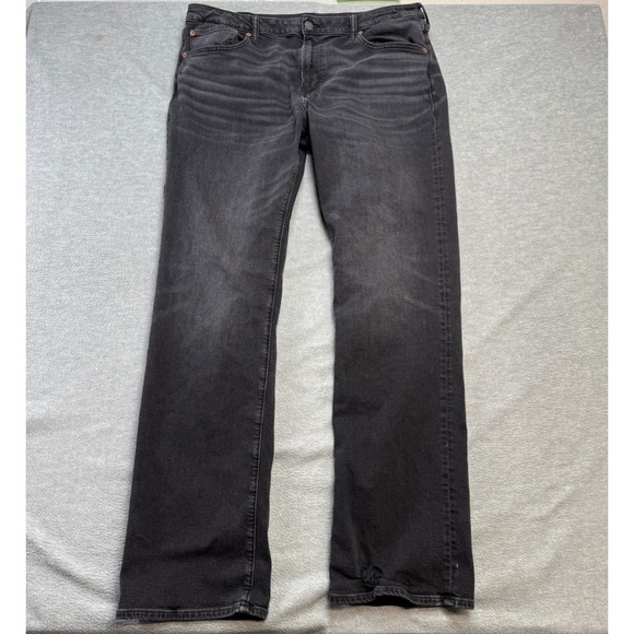 American Eagle Jeans Mens 36x36 (37x34) Black Original Bootcut Airflex+ Stretch - Picture 1 of 15